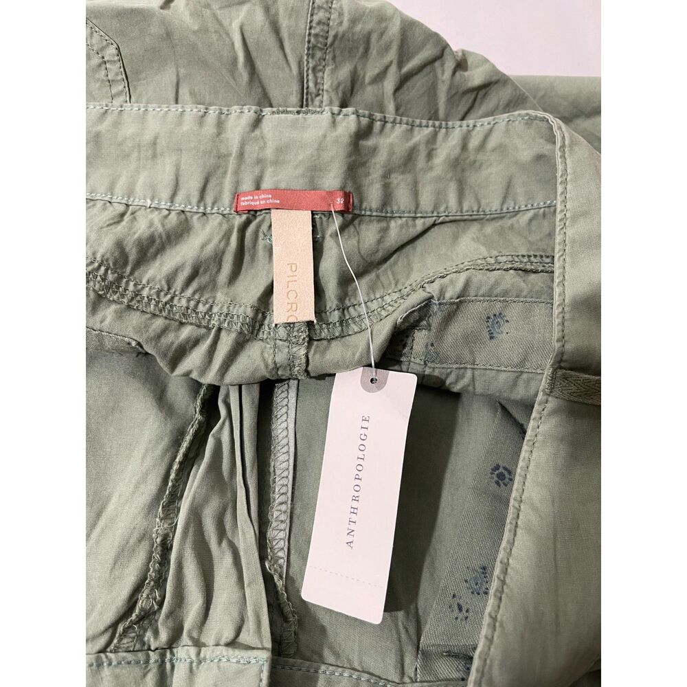 Pilcro pants Y2K cargo capri joggers slouchy fit drawstring green women's 32 New - Picture 4 of 7